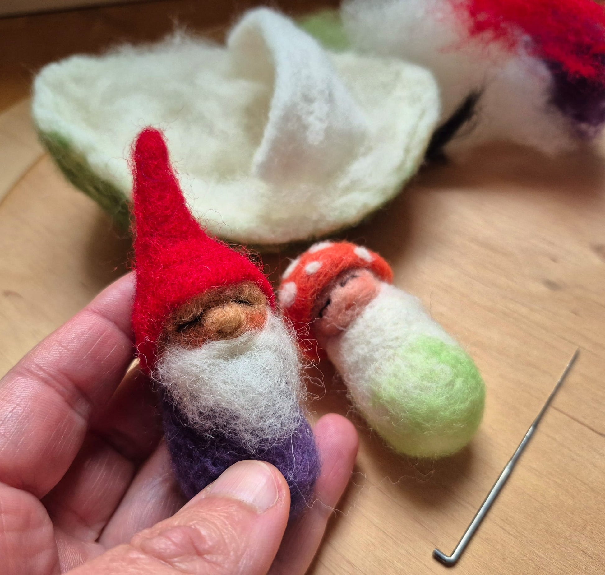 Eentje van Margo Workshop Naaldvilten: Kabouter & Paddenstoelkindje - 9 november