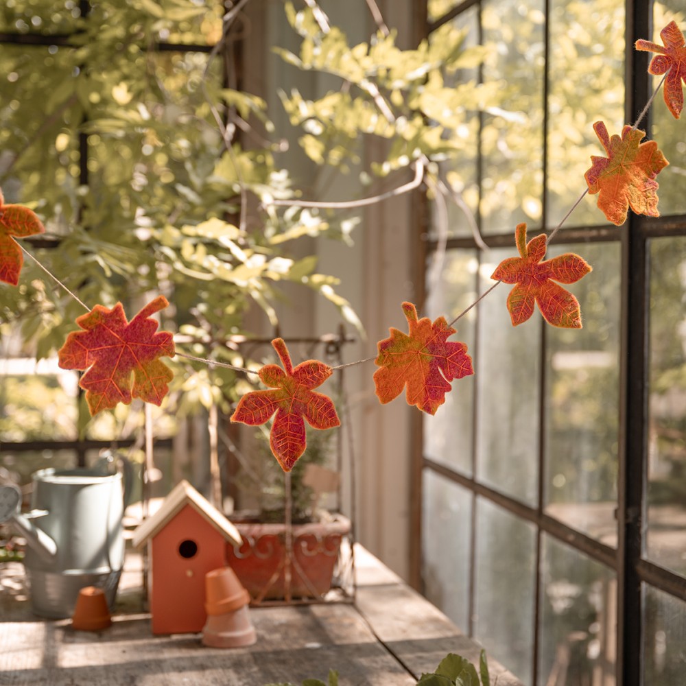 Sjaal met verhaal - Viltslinger - Herfstblad Indian Summer