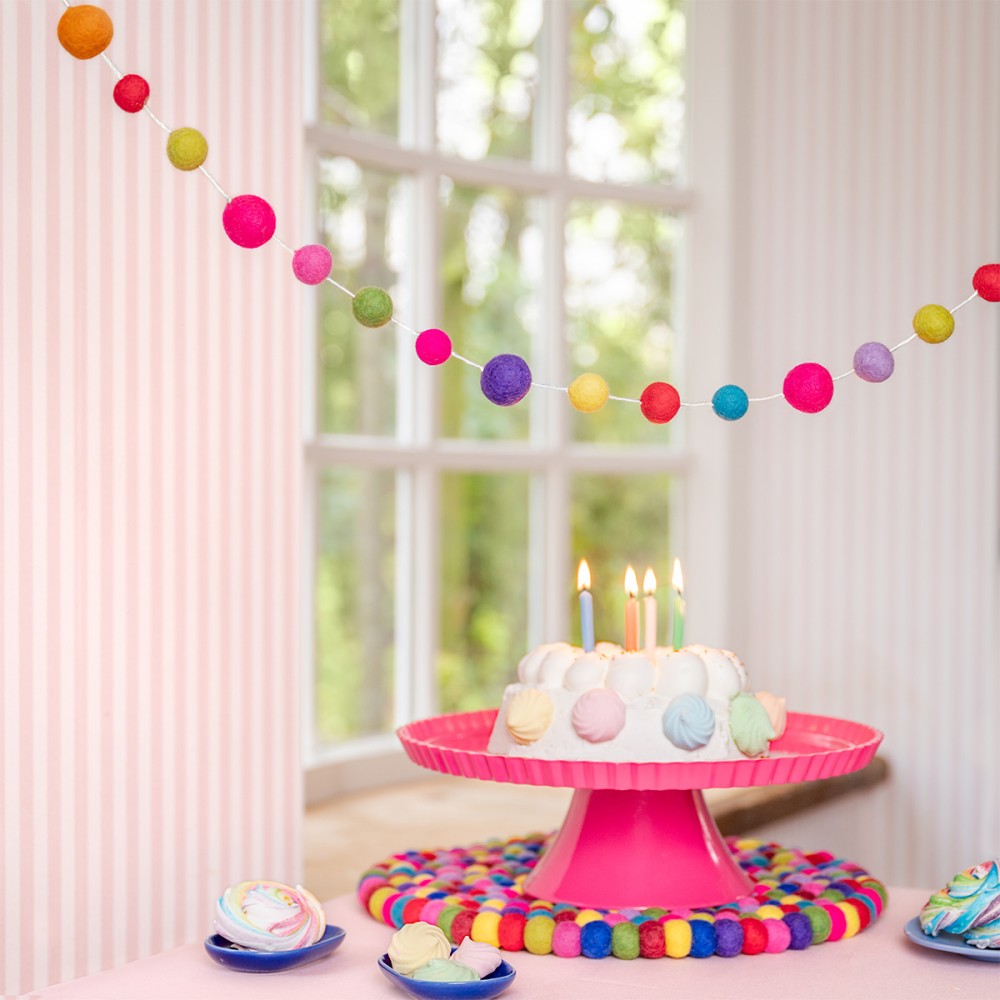 Sjaal met verhaal - Viltslinger Viltballetjes Mixed Multicolor