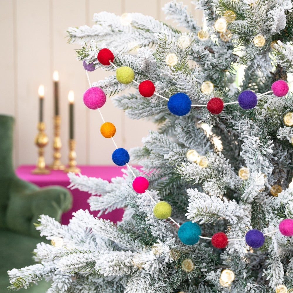 Sjaal met verhaal - Viltslinger Viltballetjes Mixed Multicolor