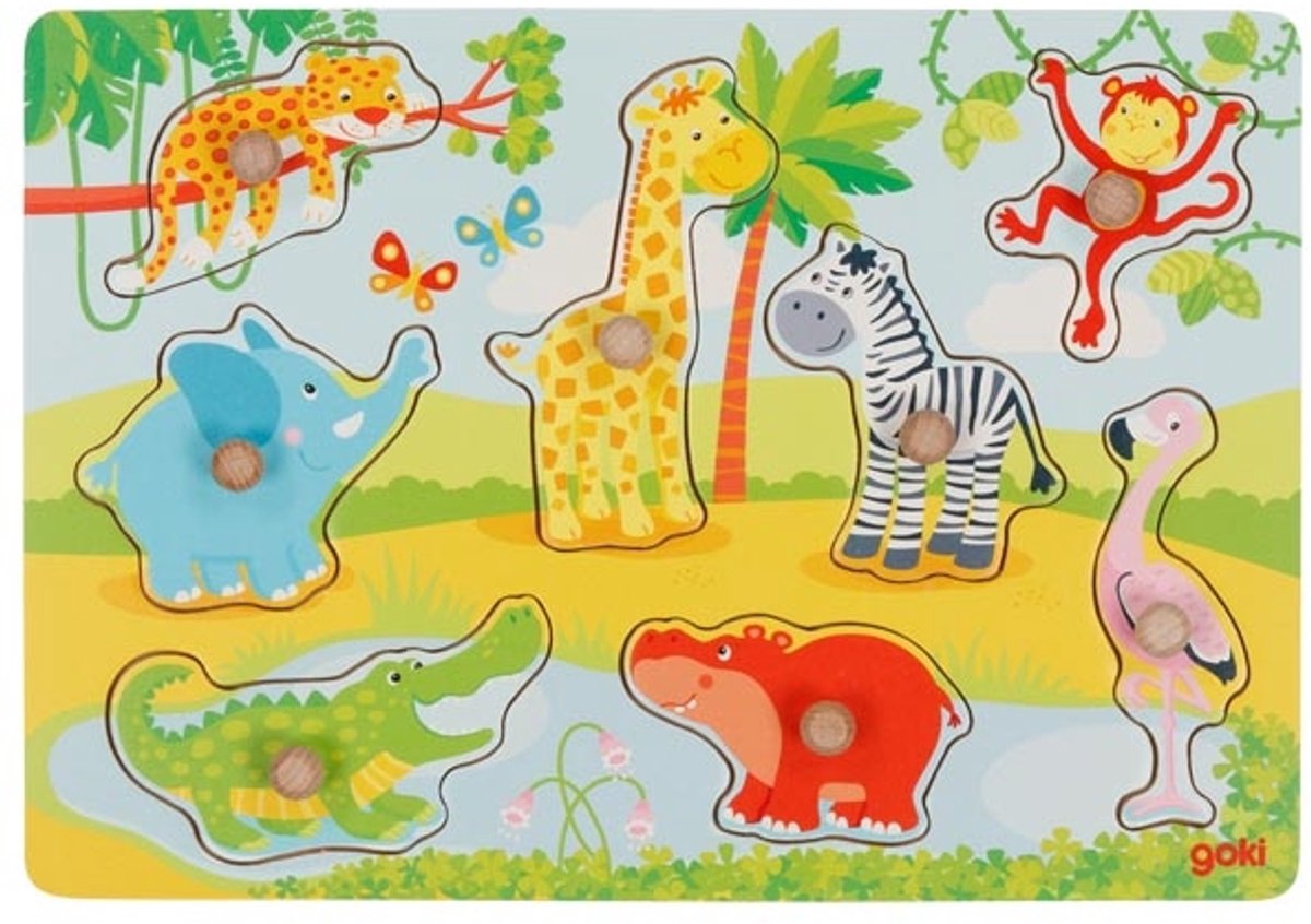 Goki - Noppenpuzzel - Afrikaanse Dieren