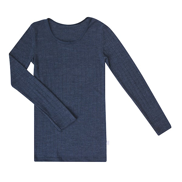 Joha - Dames shirt lange mouw - Wol/Zijde - Donkerblauw