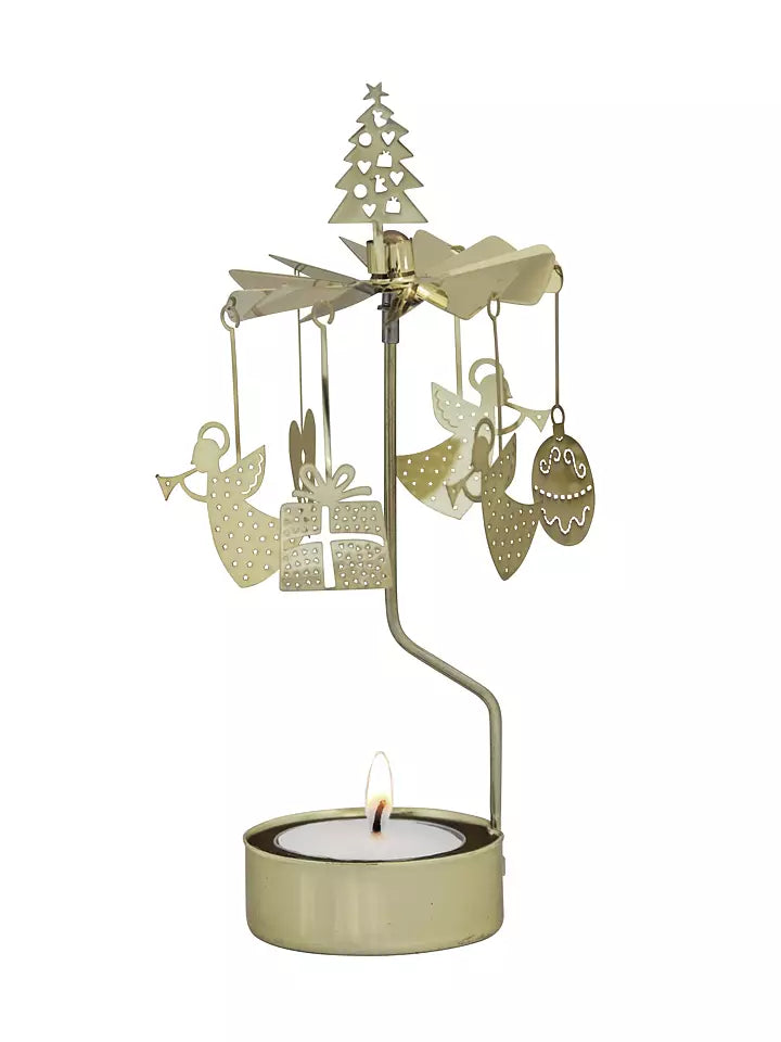 Pluto Disign - Theelichthouder-spinner - Kerstmis - Goud