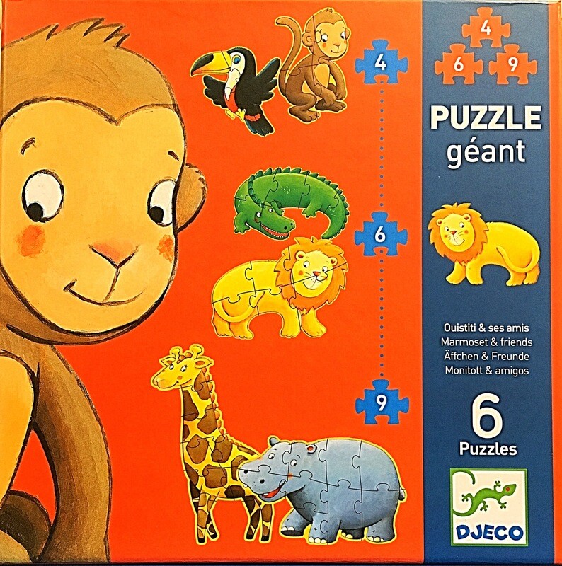 Djeco - Reuze puzzel - Jungledieren - 2+