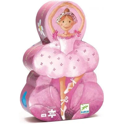 Djeco - Silhouette puzzel - De ballerina met de bloem