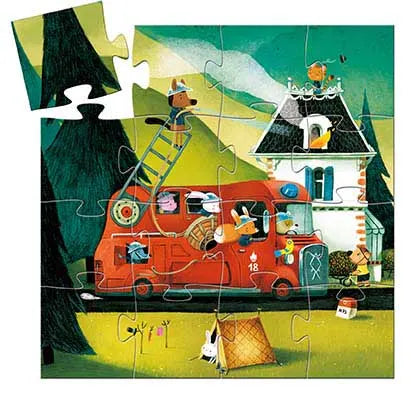 Djeco - Fire Truck Puzzel – 16 stukjes