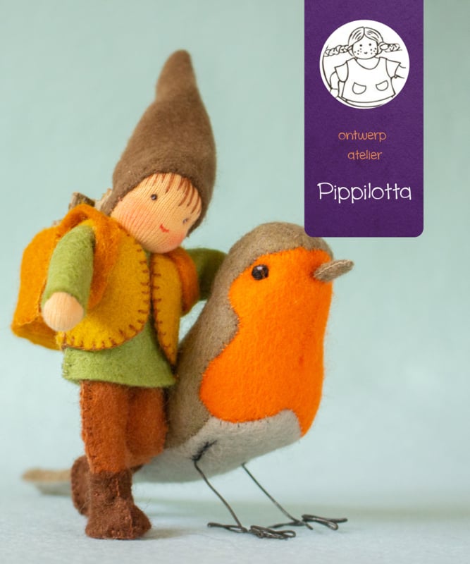 Atelier Pippilotta - Zelfmaakpakketje - Kabouter met roodborstje