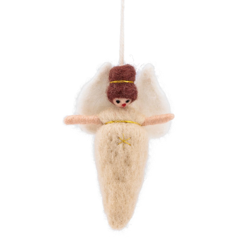 Sjaal met verhaal - Engeltje - Vilt - Beige