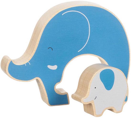 Goki - Houten puzzel - Staande Olifant met kindje