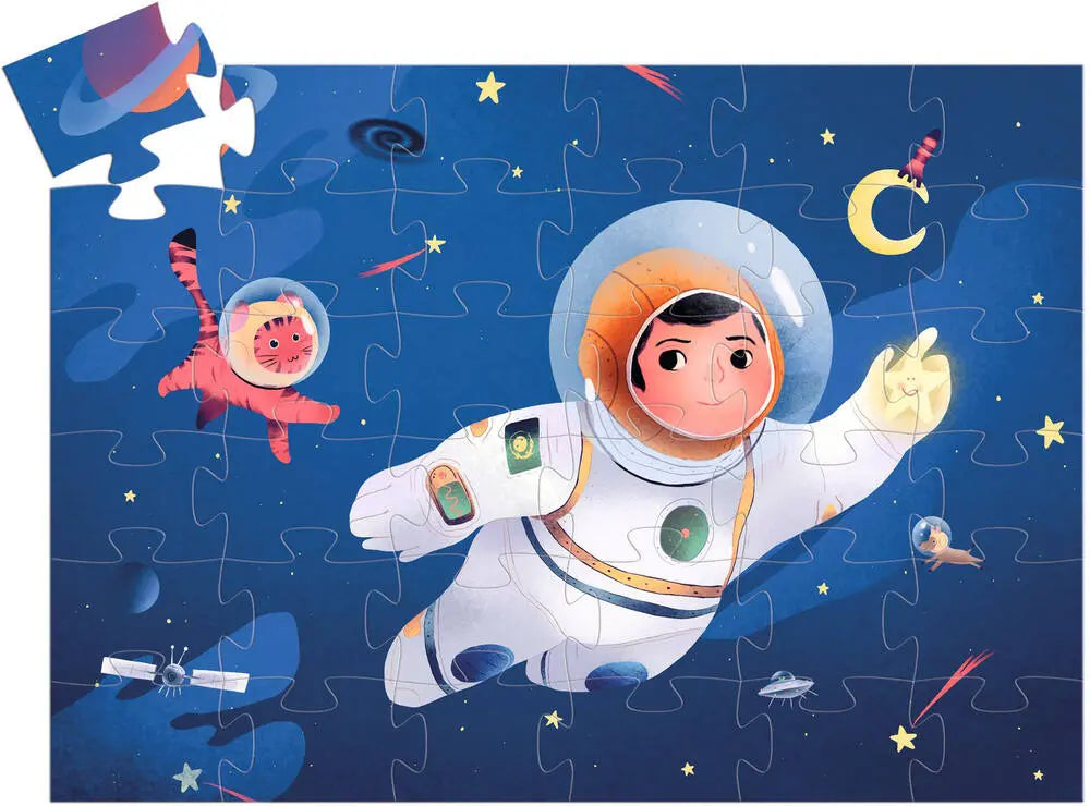Djeco - Silhouettepuzzel - Astronaut op de maan - 36st.