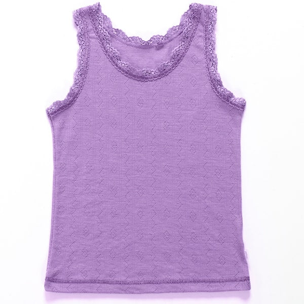 Joha - Kinderhemd - Wol/Zijde - Paars met kantje - Maat 110