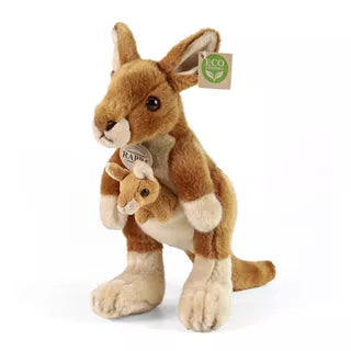 Rappa - Eco knuffel - Kangoeroe met baby