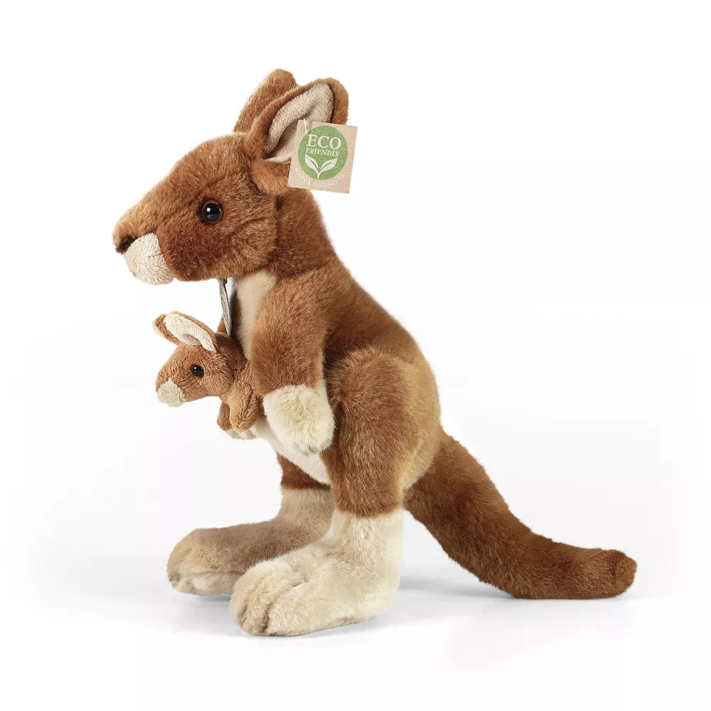 Rappa - Eco knuffel - Kangoeroe met baby