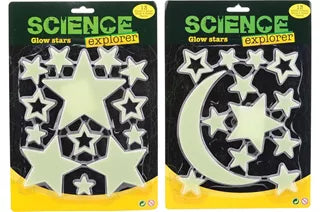 Science explorer - Glow in the dark - Sterren en maan - 2 soorten - Per stuk