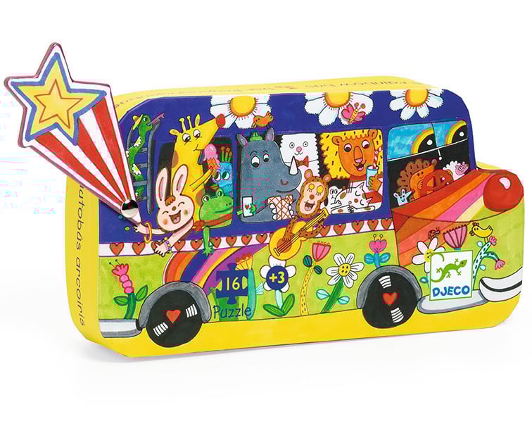 Djeco - Puzzeltje - De regenboogbus