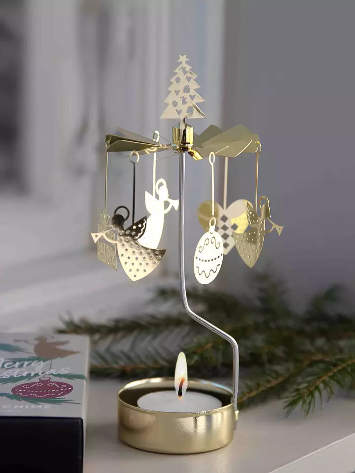 Pluto Disign - Theelichthouder-spinner - Kerstmis - Goud