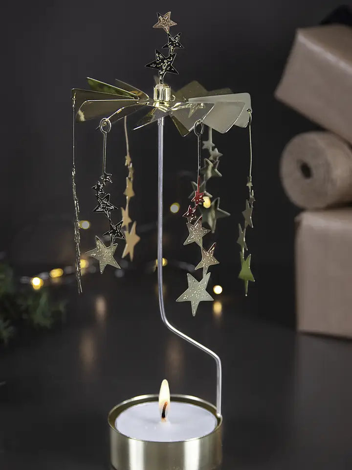 Pluto Disign - Theelichthouder-spinner - Sterren - Goud