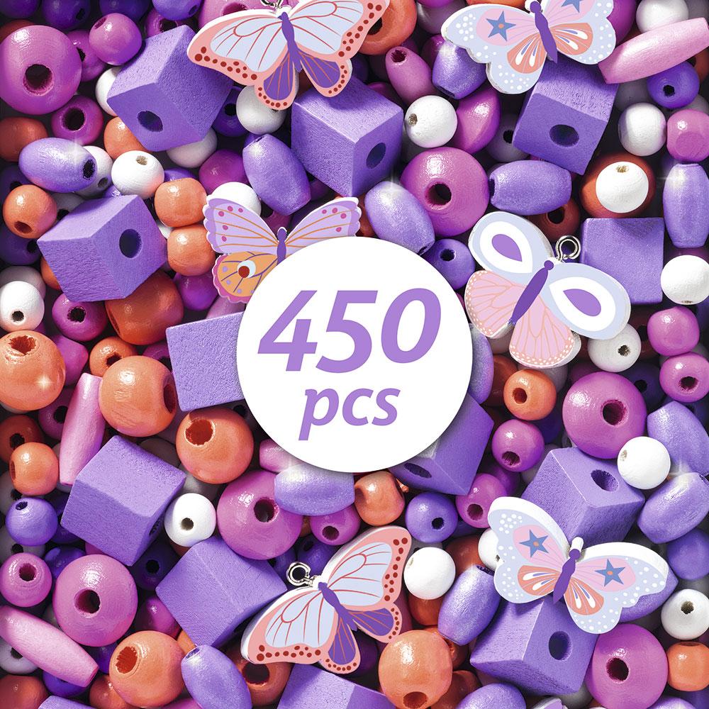 Djeco - Houten kralenset - Vlinders