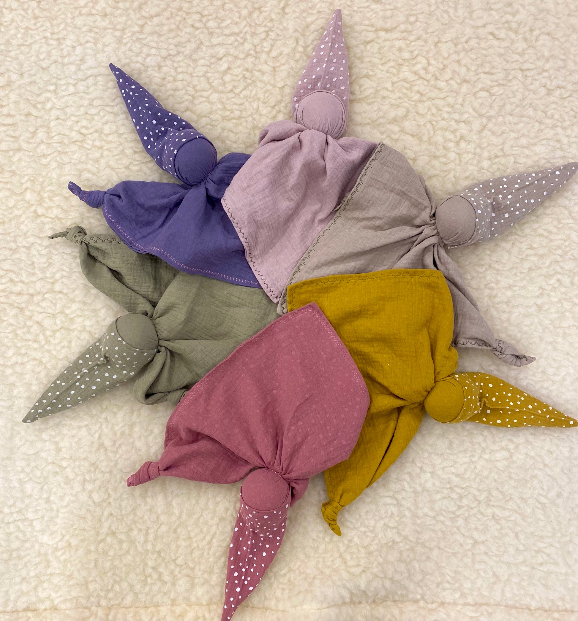 Lappenpopjes - Hand gemaakt - Hydrofiel (100% Katoen) - Div. kleuren