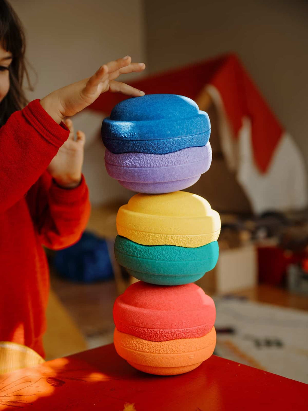 Stapelstein - mini regenboogset - 6 stuks