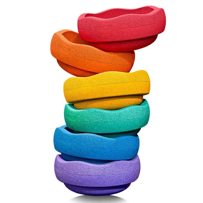 Stapelstein - Originele regenboog - 6 stuks