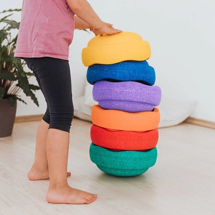 Stapelstein - Originele regenboog - 6 stuks