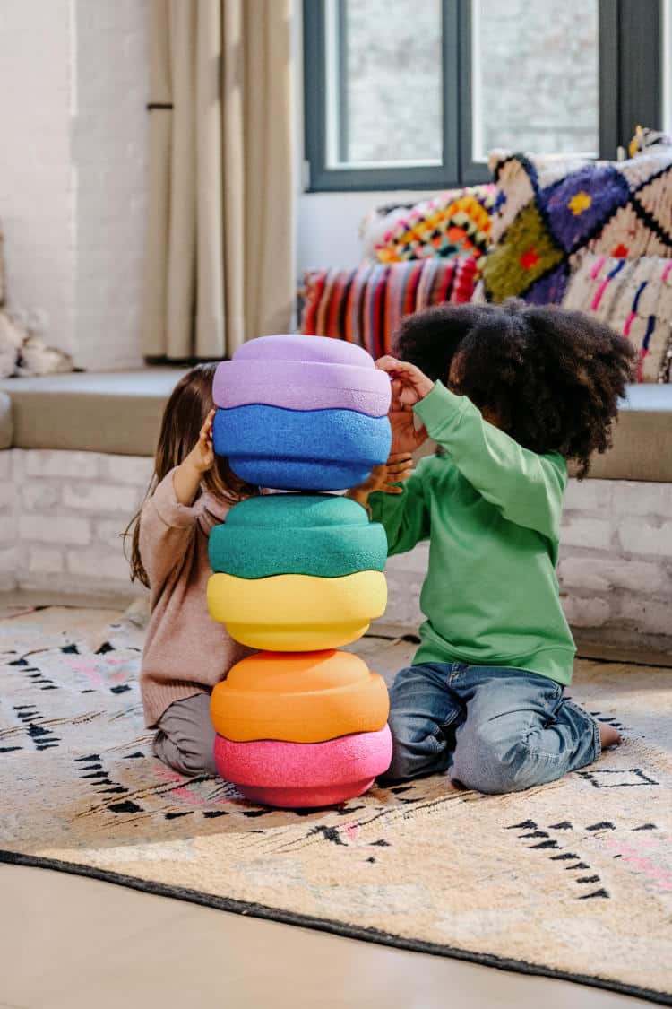 Stapelstein - Originele regenboog - 6 stuks