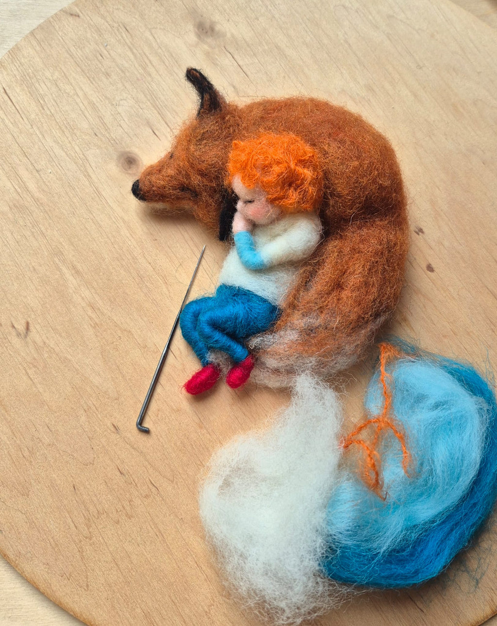 Eentje van Margo Workshop Naaldvilten - Vos en Kindje - 16 november