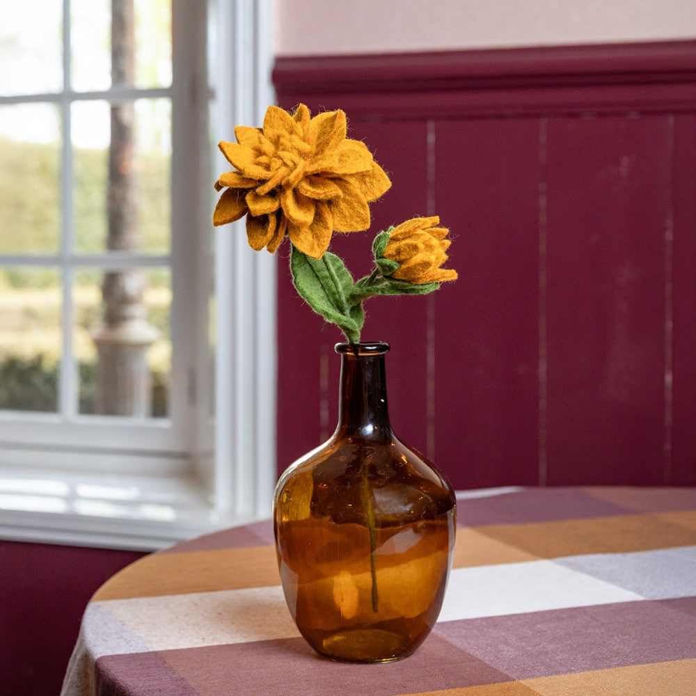 Sjaal met verhaal - Dahlia XL in okergeel