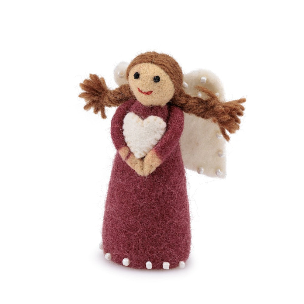 Sjaal met verhaal - Kerstengeltje - Vilt - Cyclaam