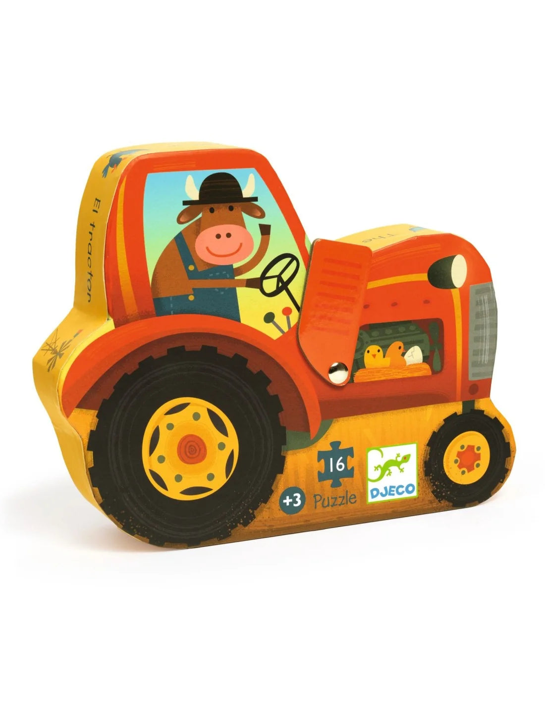 Djeco - Silhouette puzzel - Tractor - 16 Stukken