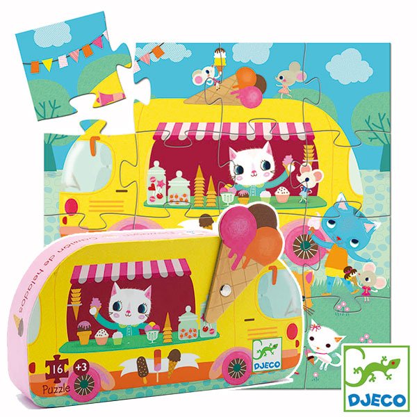 Djeco - Silhouetpuzzel - Ijswagen