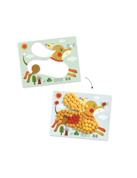 Djeco - Knutselpakket - Honden maken met pompons