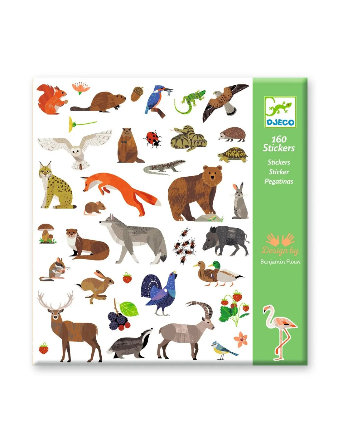 Djeco - Stickers - 160 stuks - Dieren