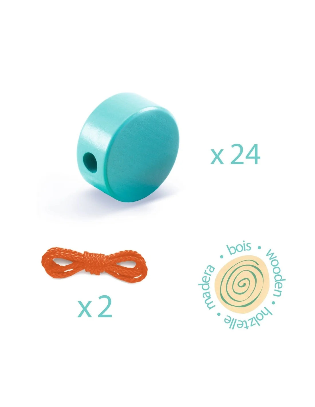 Djeco - Kralen leren rijgen - Hout