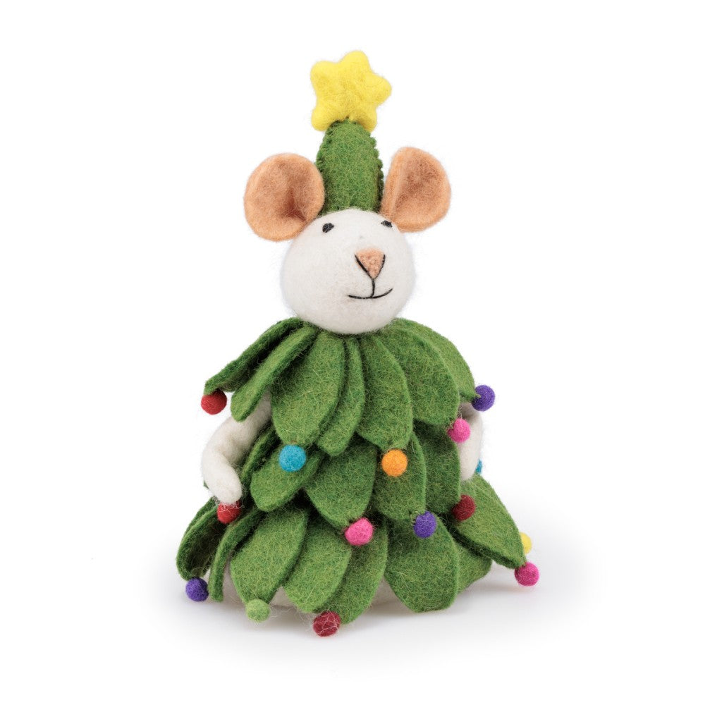 Sjaal met verhaal - Kerstboommuis - Vilt