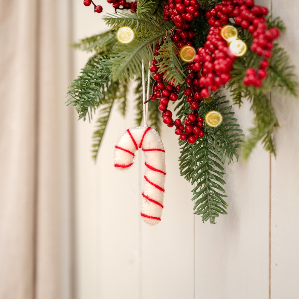 Sjaal met verhaal - Kersthanger - Vilt - Zuurstok