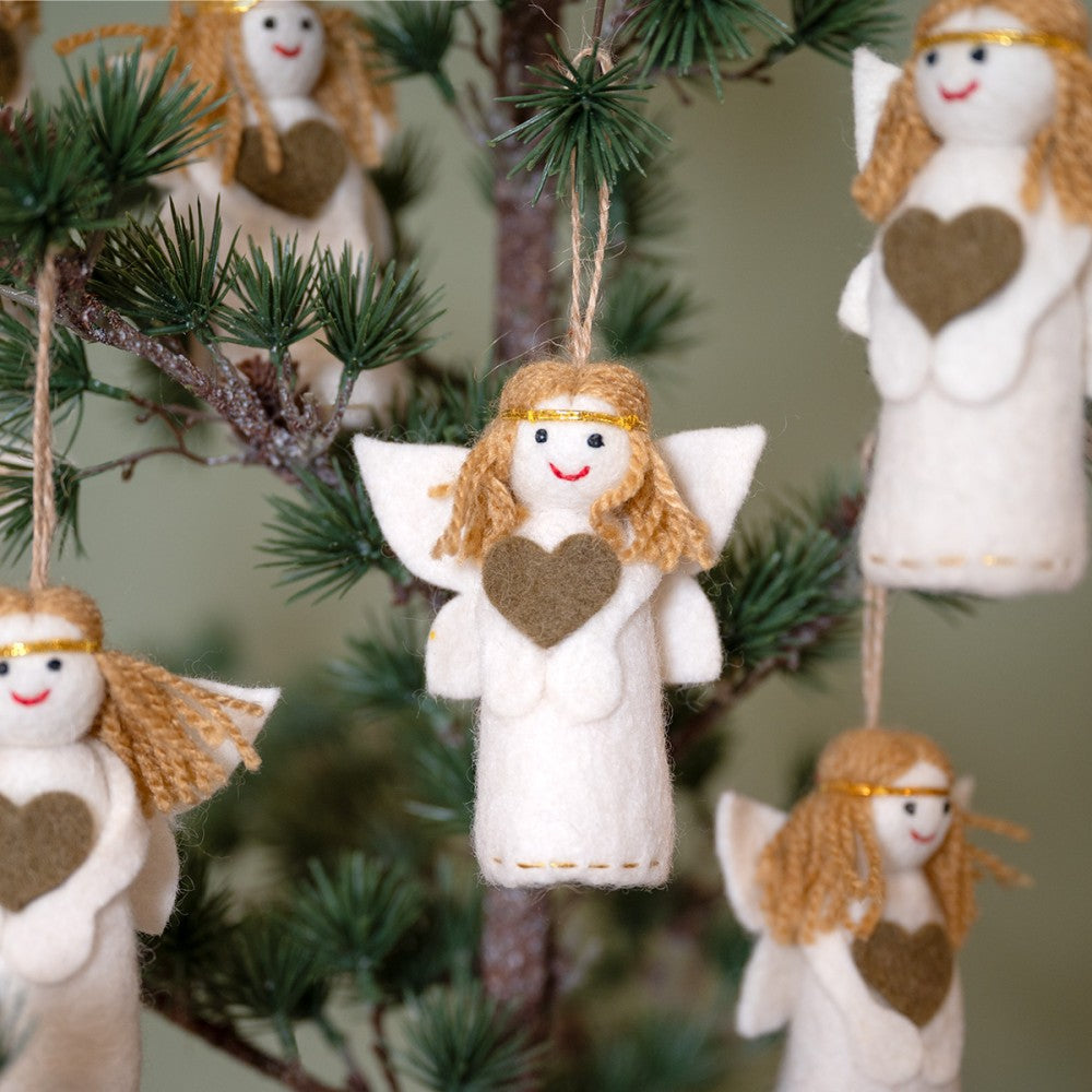 Sjaal met verhaal - Kerstengeltje - Vilt - Hanger