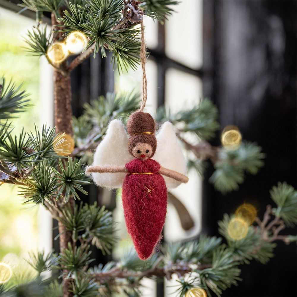 Sjaal met verhaal - Engeltje - Vilt - Rood