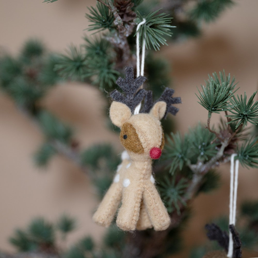 Sjaal met verhaal - Kersthanger - Vilt - Rendier - Fudge