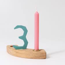 Grimms - roze kaarsje bijenwas