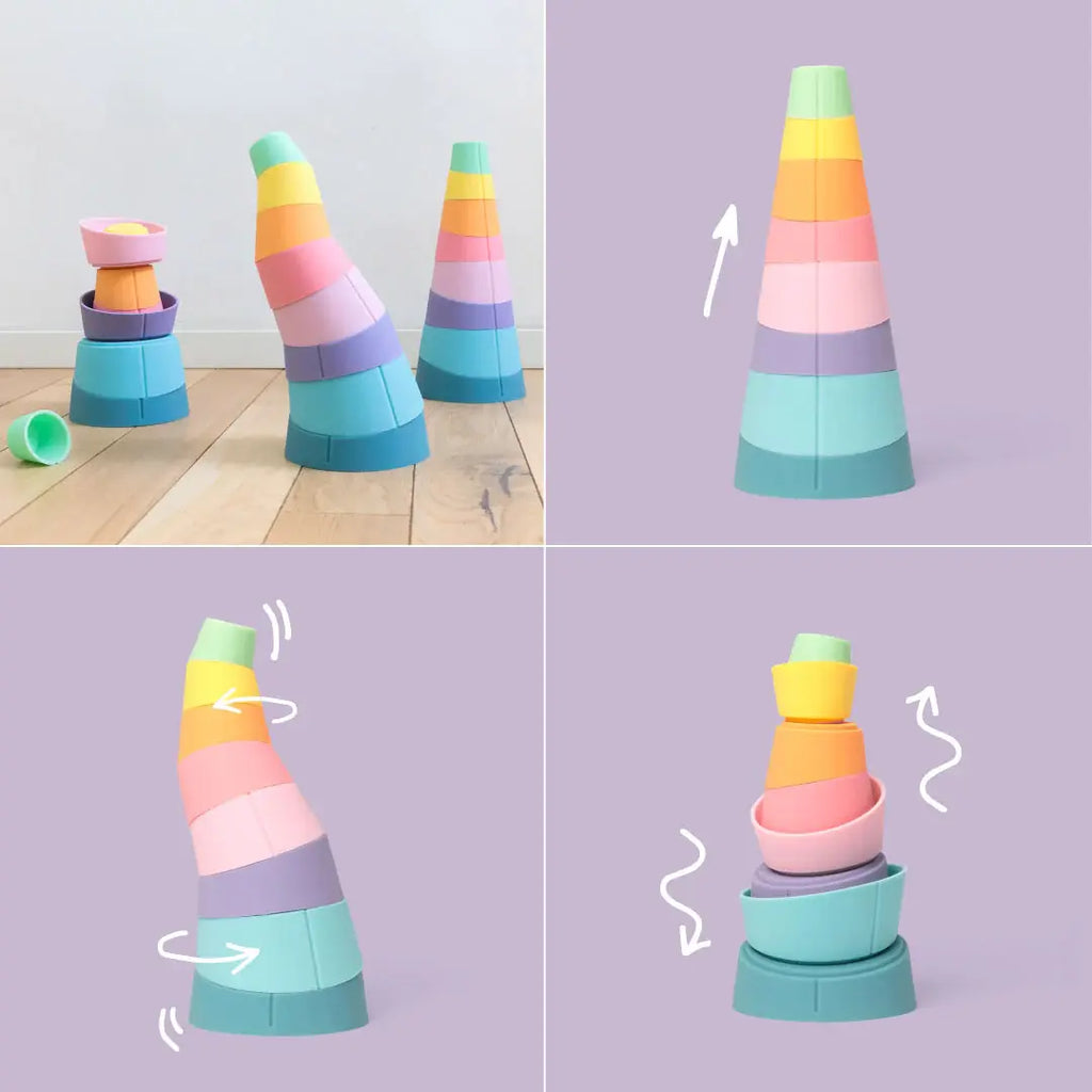 OPPI - Stak - Siliconen stapeltoren - Pastel