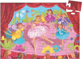 Djeco - Silhouette puzzel - De ballerina met de bloem