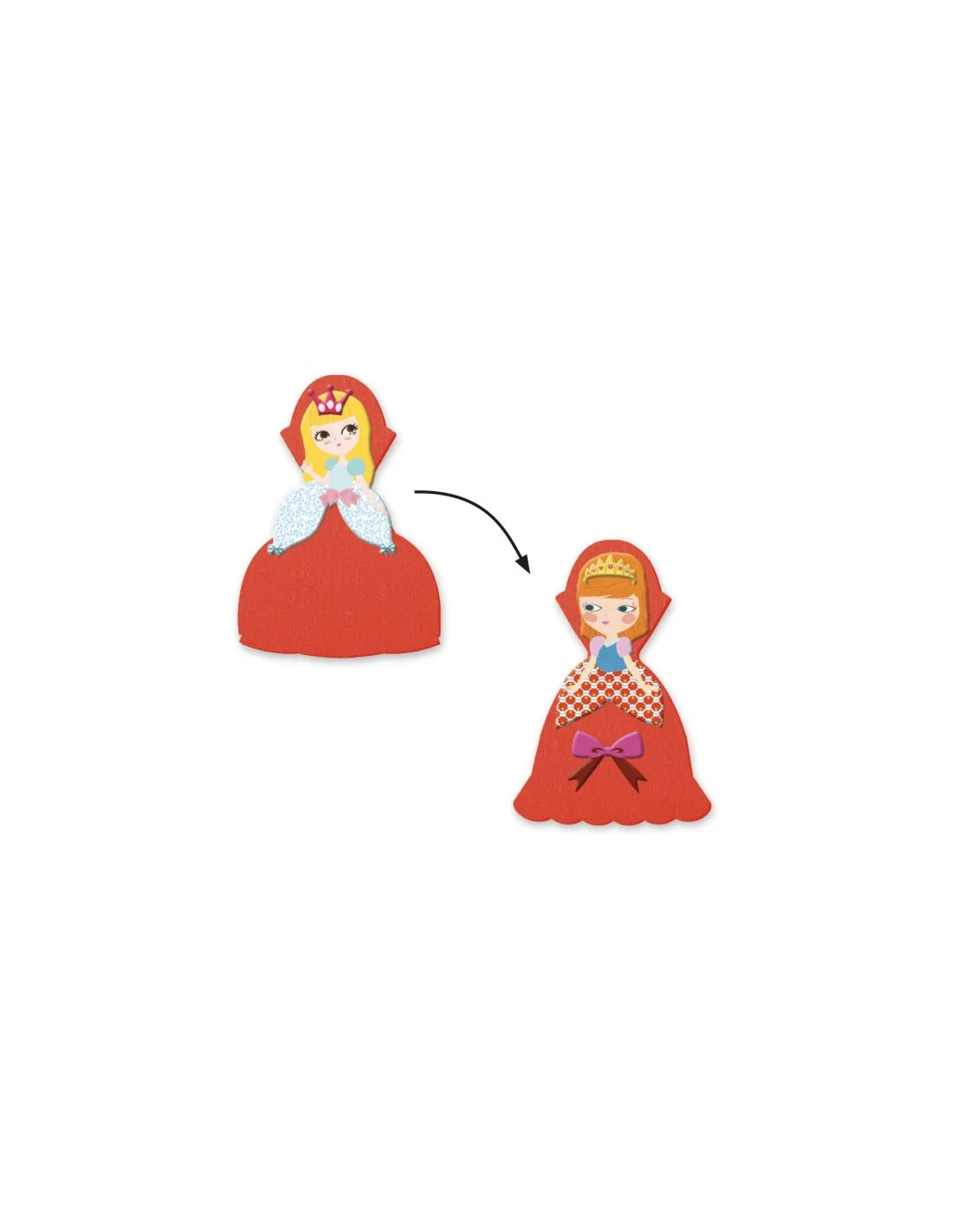 Djeco - Creëren met stickers en vilt - Ik hou van prinsessen