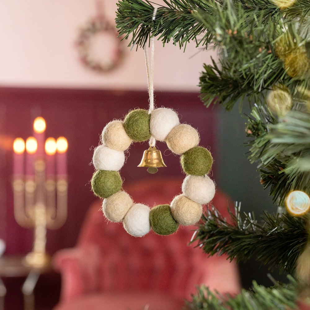 Sjaal met verhaal - Kerstkransje met bel - Vilt - Klein