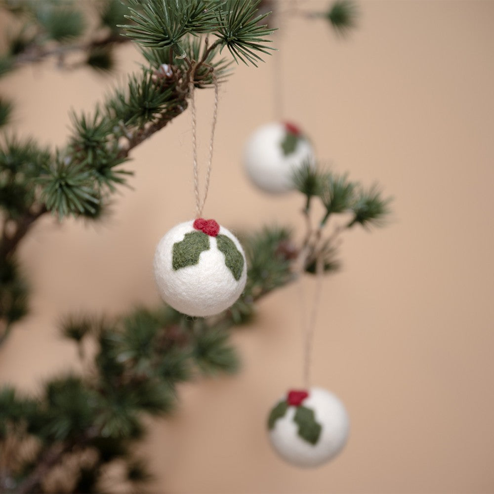 Sjaal met verhaal - Kerstbal - Vilt - Holly Berry