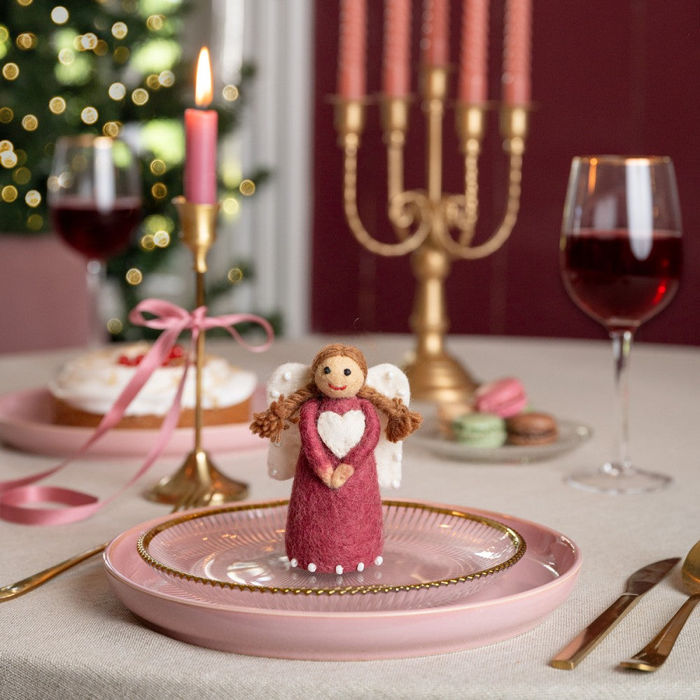 Sjaal met verhaal - Kerstengeltje - Vilt - Cyclaam