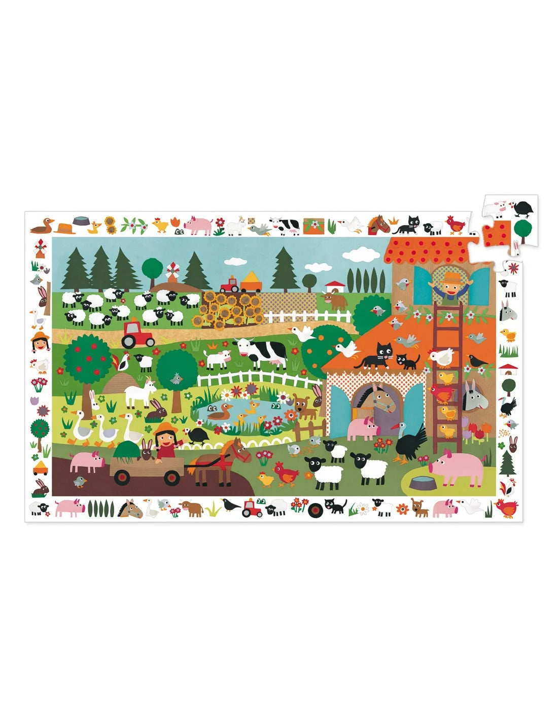 Djeco - Observatie puzzel - De boerderij - 35 stuks
