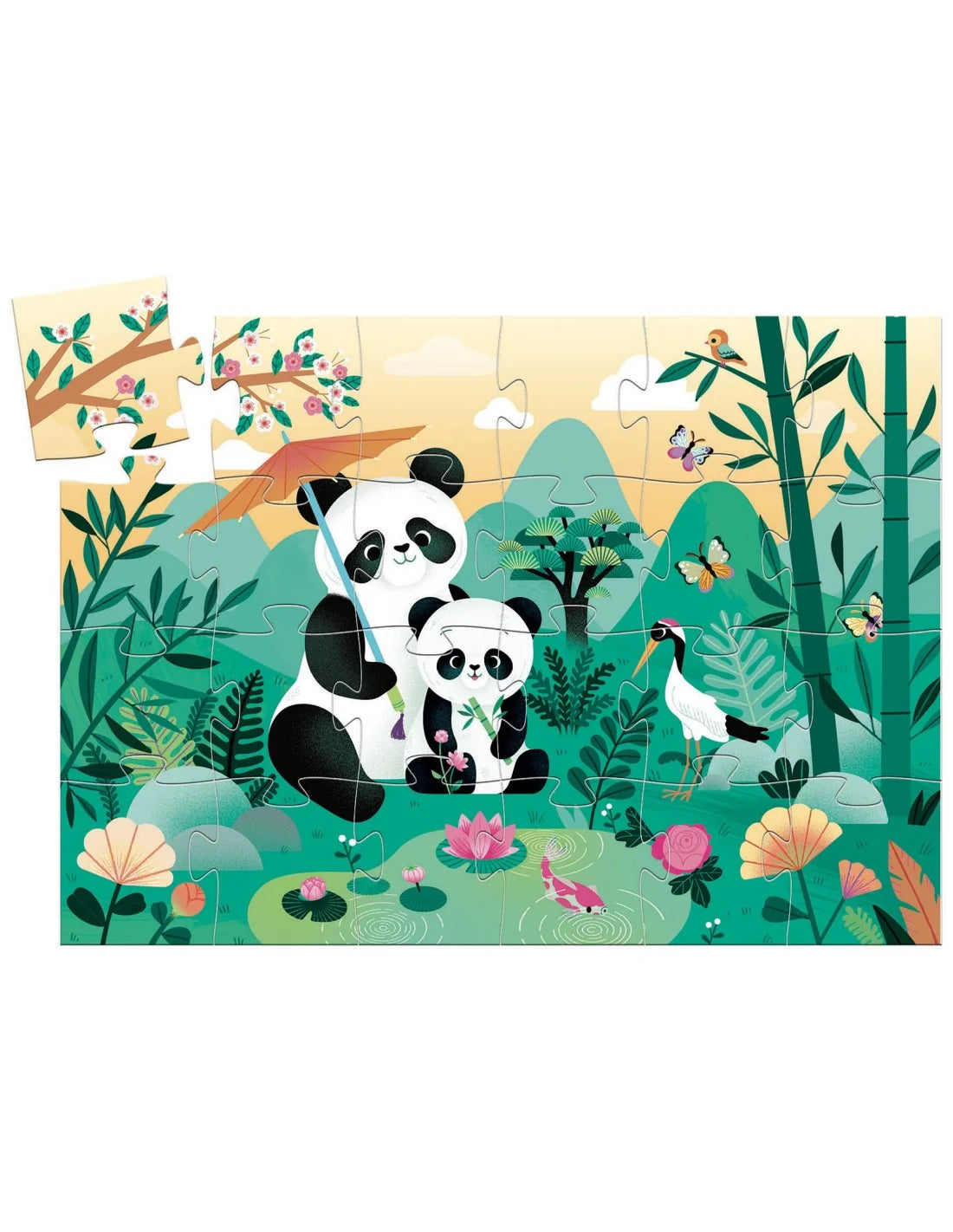 Djeco - Silhouette puzzel - Leo de panda - 24 Stukjes