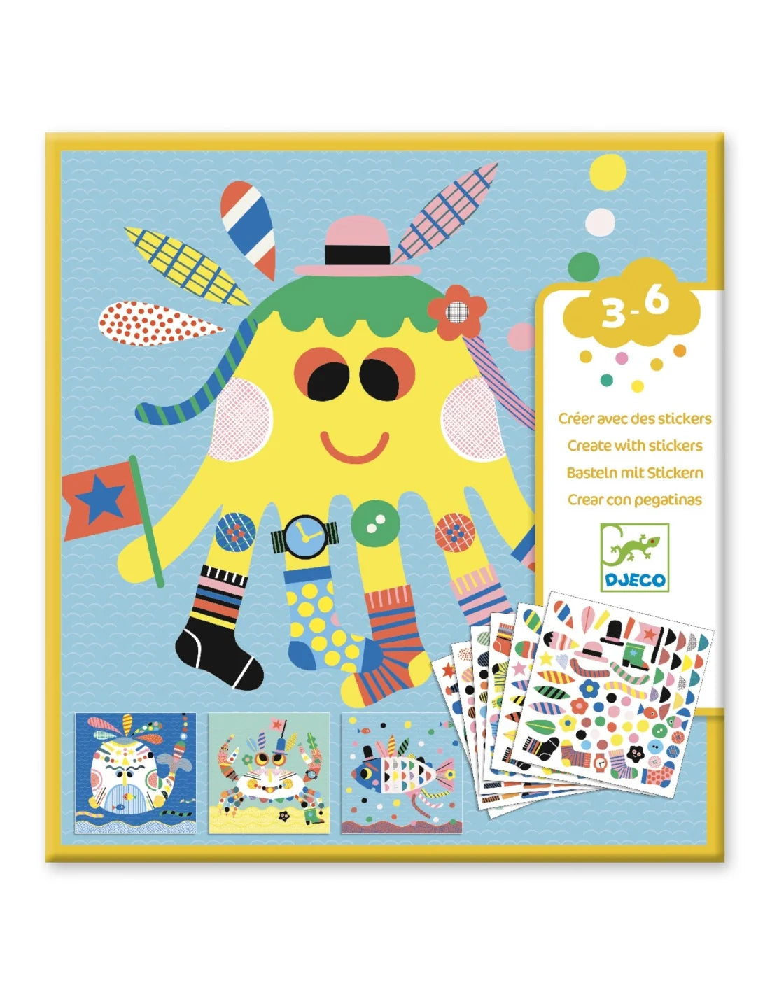 Djeco - Versier met stickers - Zeedieren